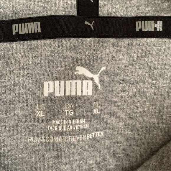 Puma Men’s Sweater Lightweight Gray Hooded Sweatshirt Size XL - Picture 7 of 7